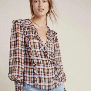 Anthropologie ruffle top size 4